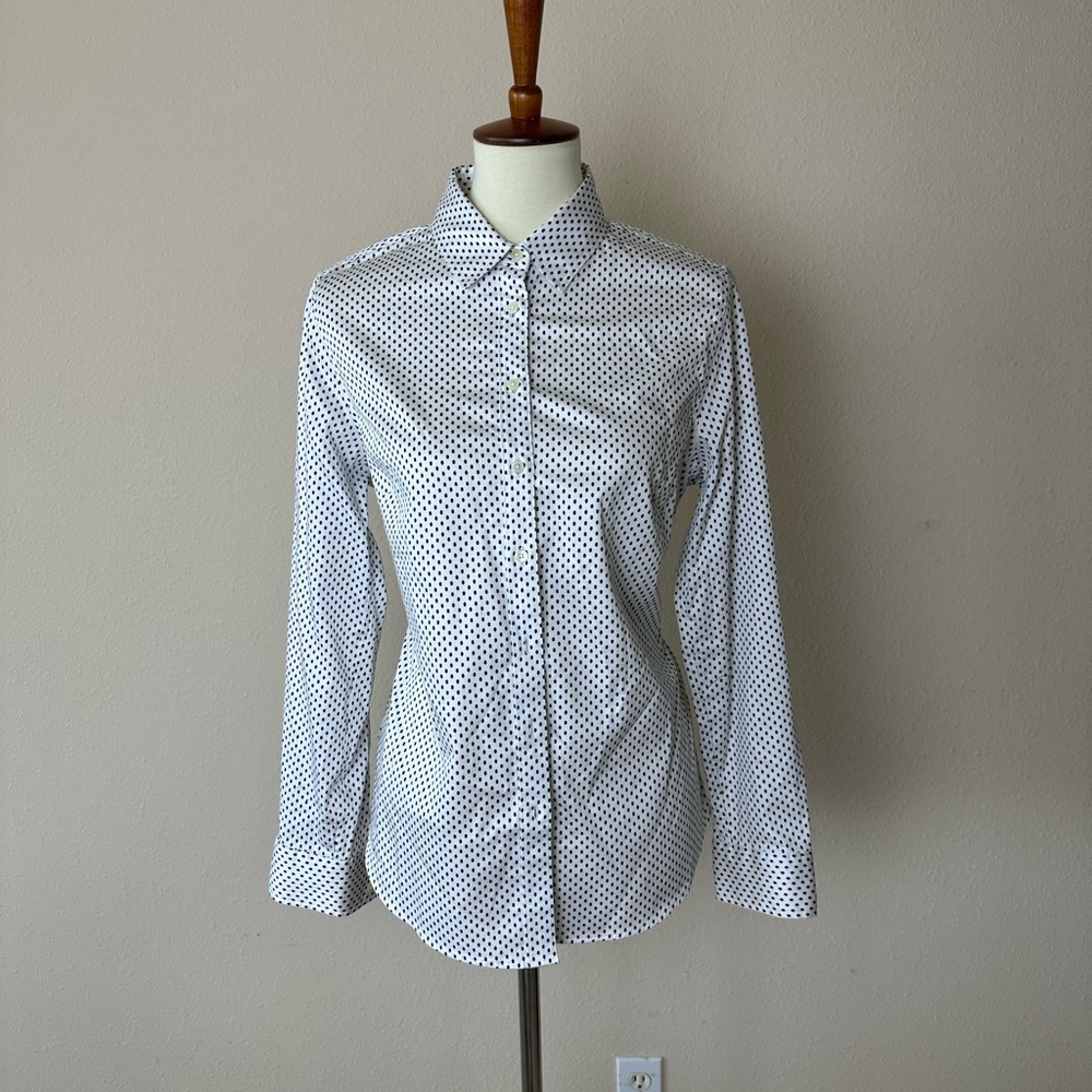 Banana Republic Polka Dot Blouse in White and Black